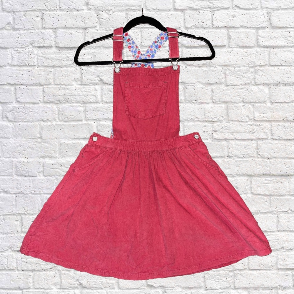 Mini Boden Corduroy Overall Dress in Pink